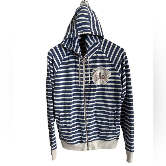 Disney Parks Walt Disney World Striped Full Zip Hoodie Size S Unisex Collectible - Picture 1 of 9